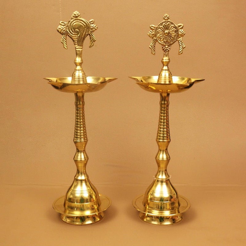 شمعة نحاسية Spillbox لطقوس البوجا آرتي ديبك ديبام مصباح زيت شنجو تشاكرا شمعة قائمة للمعبد منزل أدوات البوجا شنجو تشاكرا كوثو فيلاكو H 115 بوصة W 610 جرام