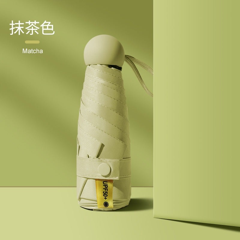 Color Block Folding Umbrella UV Protection Matcha green (cloth cover packaging)
