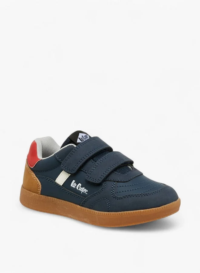 Lee Cooper Boys' Panelled Sneakers with Hook and Loop Closure