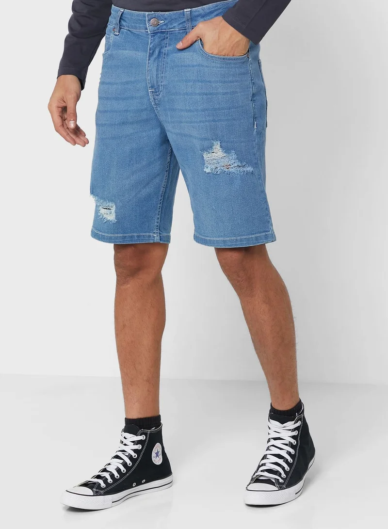 Seventy Five Distressed Denim Shorts