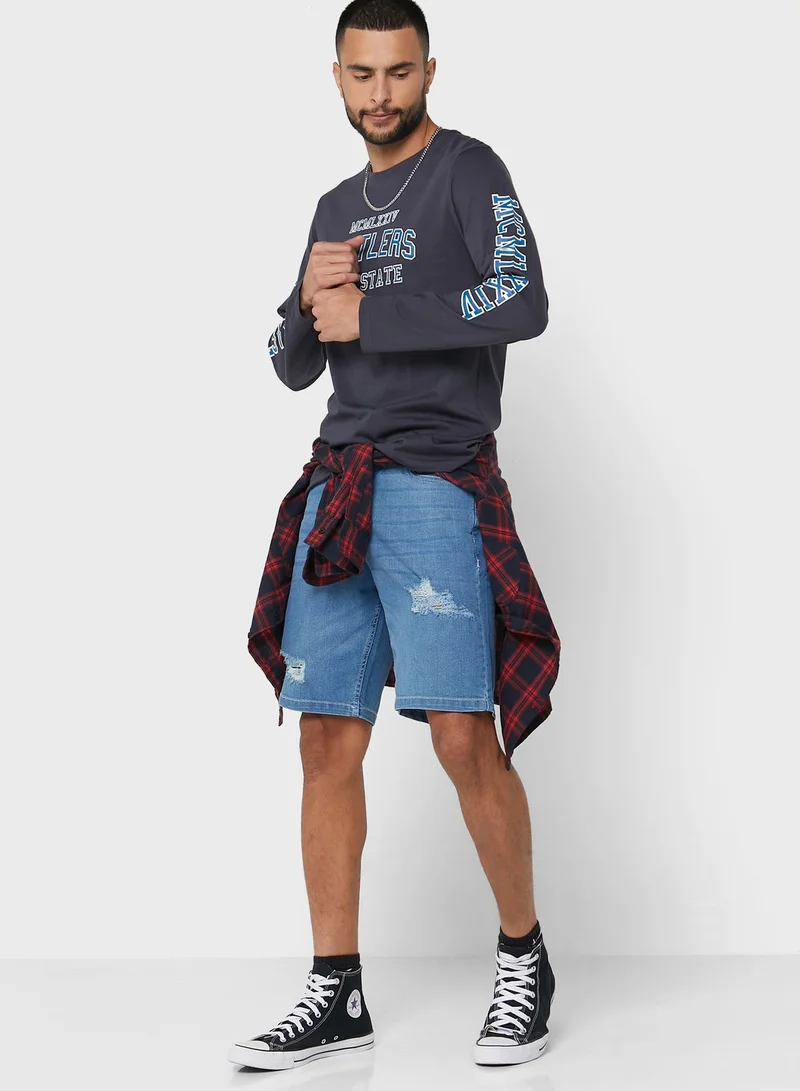 Seventy Five Distressed Denim Shorts