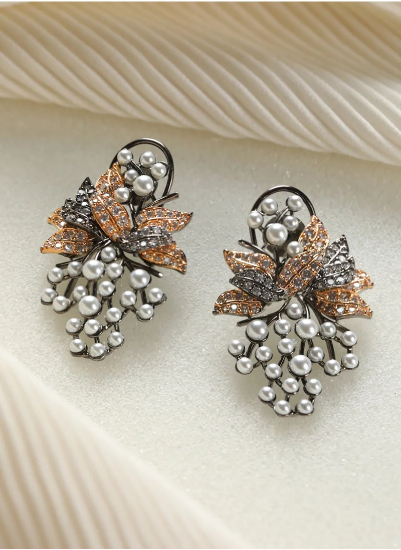 برياسي Brown -Plating Contemporary Studs Earrings