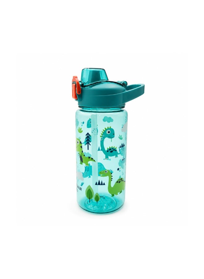 Beram Kids Plastic Water Bottle 600ml – BPA Free Leak Proof Drinking Bottle with Flip Lock Lid  Cute Cartoon Design Lightweight School Water Bottle for Boys & Girls (blue) - Image 1