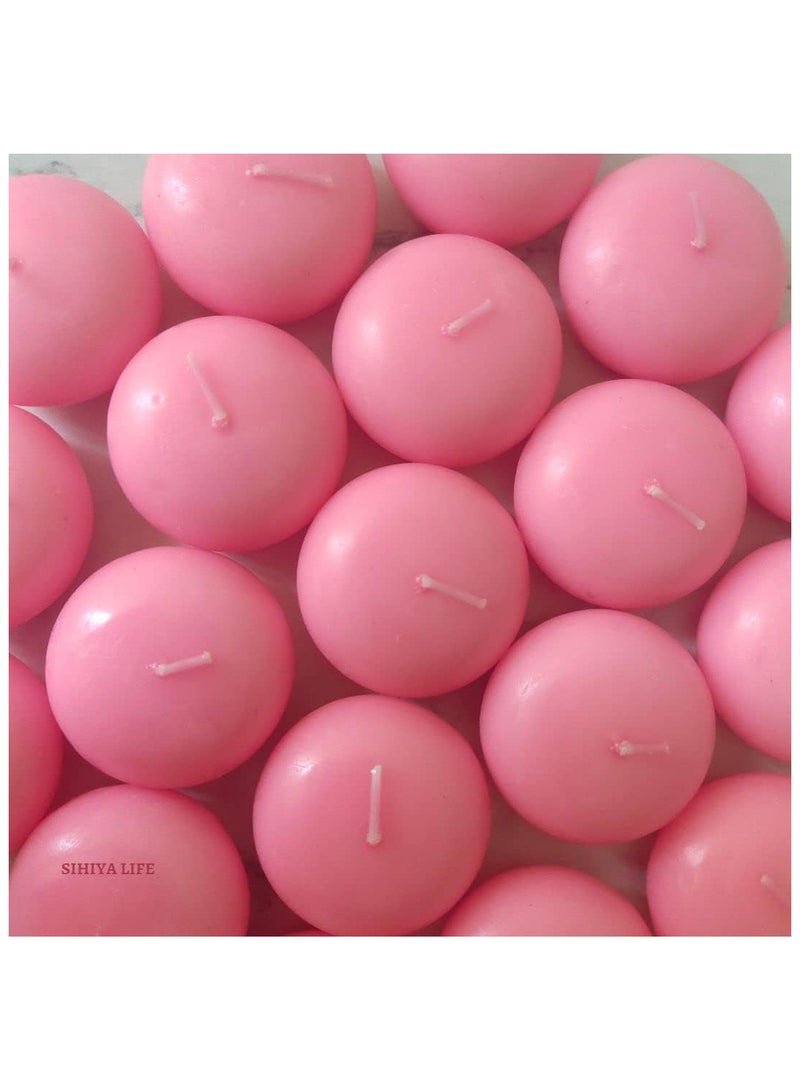 SIHIYA LIFE Set of 20 Pink Floating Candles | 5x3cm | Unscented & Dripless Dinner Candles for Decor, Events | Natural Wax with Cotton Wicks | 5-6 Hours Burn Time  - Image 5