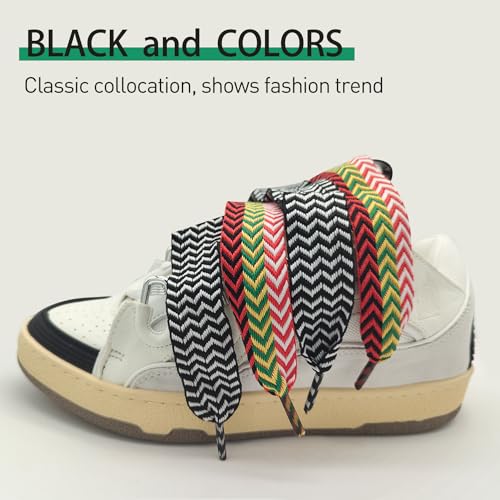 UamGlsob 3cm Thick Fat Shoe Laces for Lanvin Sneakers, Original Jumbo Chunky Shoelaces Shoe Strings Replacement Laces (Red+Yellow, 54''/140cm) - Image 4