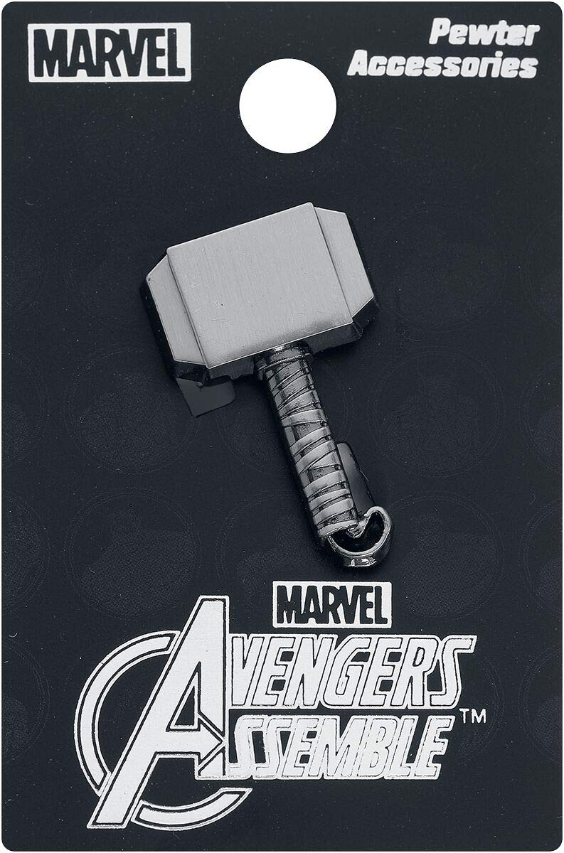 Marvel Thor Hammer Pewter Lapel Pin,Silver,1" - Image 1