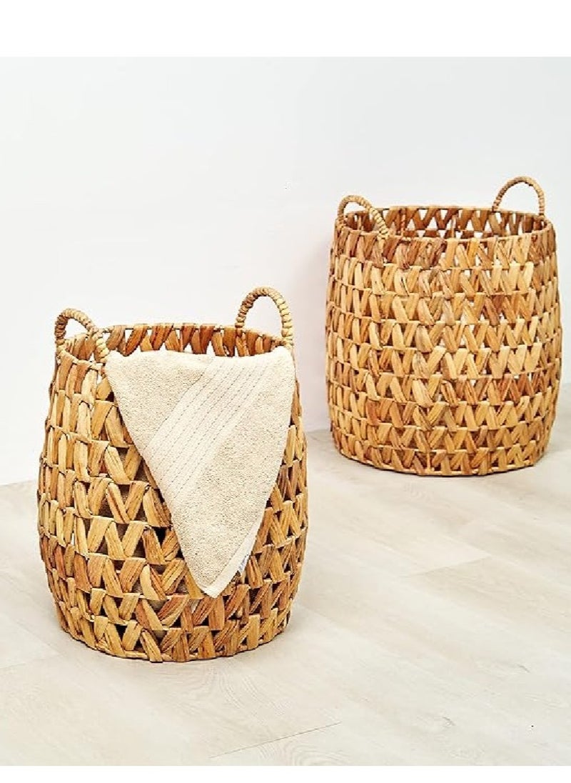 Homesmiths Small Water Hyacinth Storage Basket Dia-35 x H42 cm  - Image 4