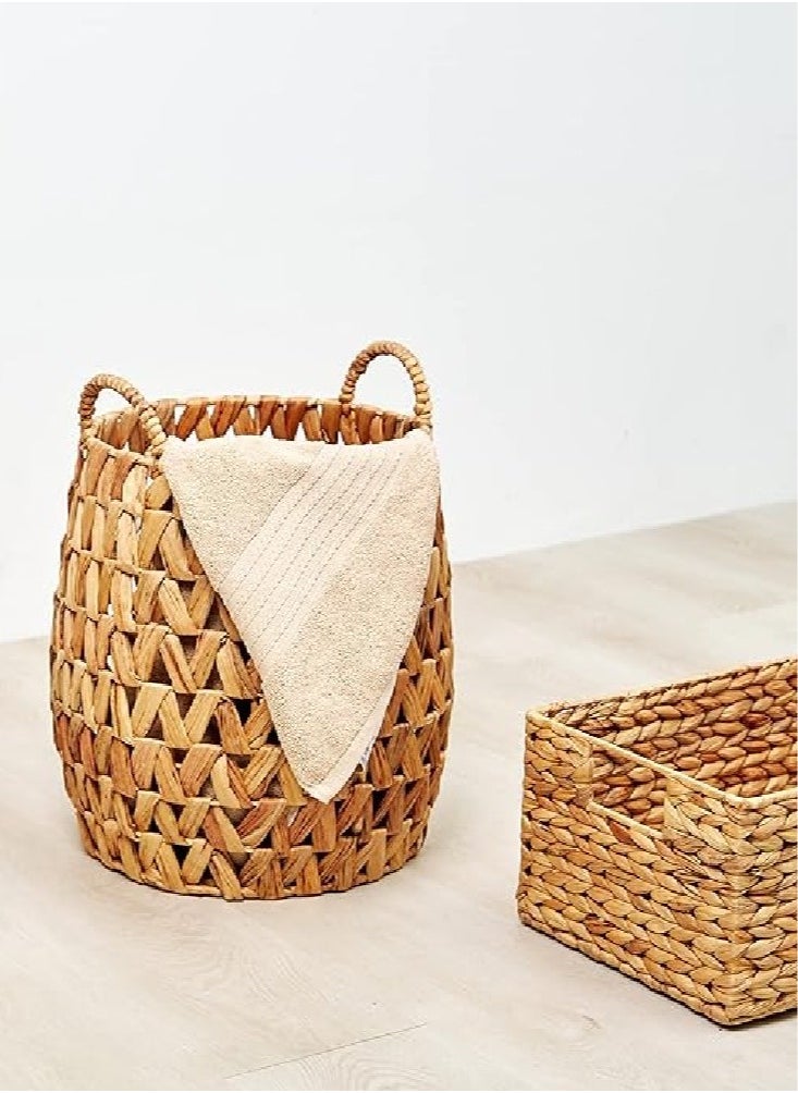 Homesmiths Small Water Hyacinth Storage Basket Dia-35 x H42 cm  - Image 5