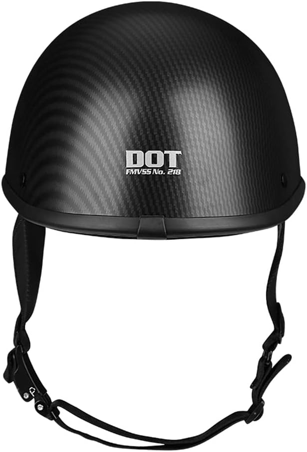 Woljay Half Cap Vintage Shell Open Face Motorcycle Helmet - DOT Approved - Image 3