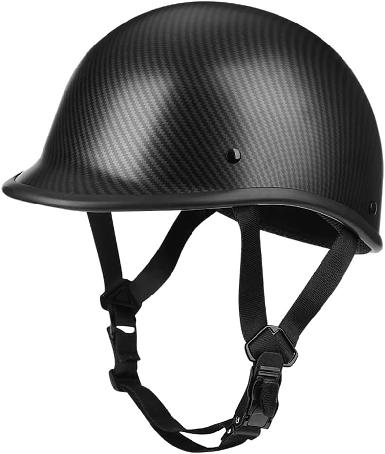 Woljay Half Cap Vintage Shell Open Face Motorcycle Helmet - DOT Approved - Image 2