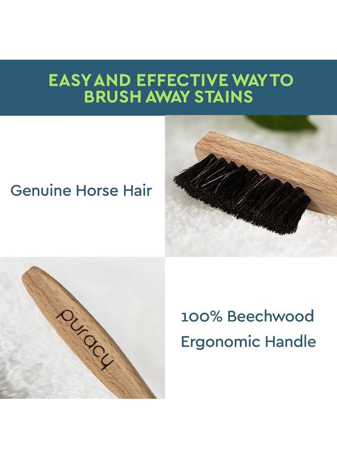 Laundry Stain Remover Brush for Tough, Deep, and Aged Clothing Stains, with Genuine Horsehair Bristles for Safe and Effective Stain and Odor Elimination - Image 3