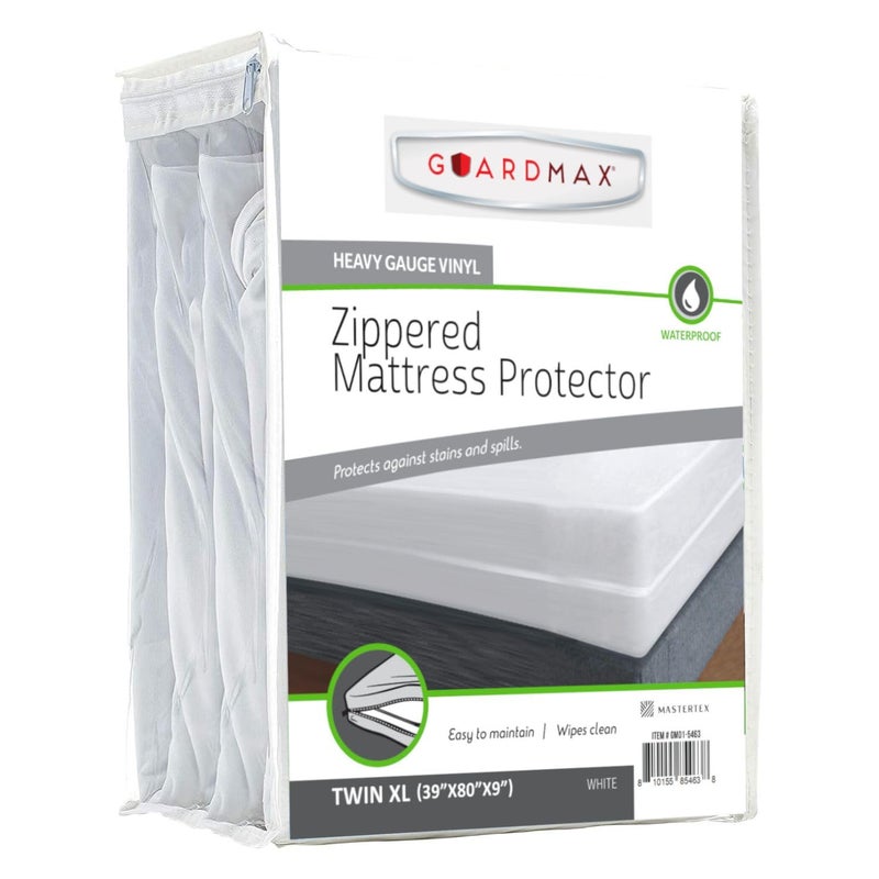 Guardmax Heavy Duty Vinyl Twin XL Zippered Mattress Encasement - Waterproof & Breathable Mattress Protector - Comfortable, Soft, and Noiseless Zippered Bedding - Dust Mite Proof (39 x 80 x 9) - Image 1