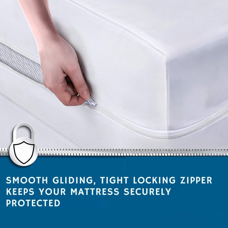 Guardmax Heavy Duty Vinyl Twin XL Zippered Mattress Encasement - Waterproof & Breathable Mattress Protector - Comfortable, Soft, and Noiseless Zippered Bedding - Dust Mite Proof (39 x 80 x 9) - Image 2
