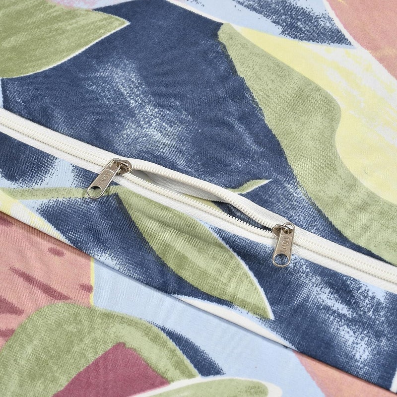 TIB 140 GSM Soft Glace Cotton Duvet Cover Double Bed II Razai Cover II Quilt Cover II Dohar Cover for Double Bed with Zipper Blue Flower Double - Image 5