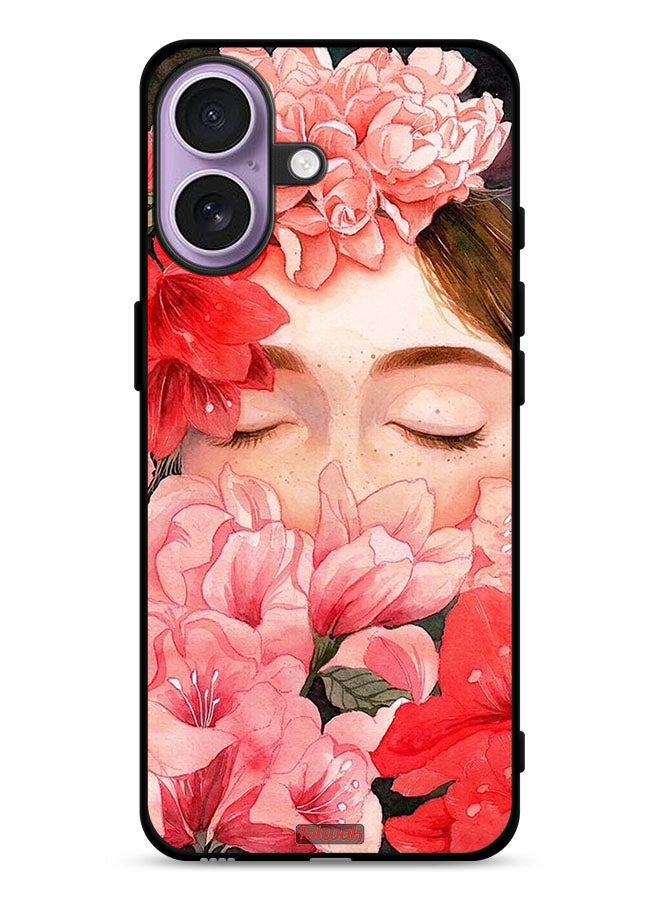 Tolwak Apple iPhone 17 Protective Case Cover Girl Face Hide In Flowers Art - Image 1