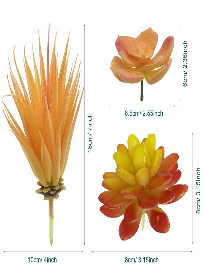 Cayway 10 PCS Artificial Succulents Picks, Yellow Artificial Succulent Plants, Faux Succulents Fake Succulent Bouquet String of Succulent Faux Succulents Floral Arrangement - Image 2
