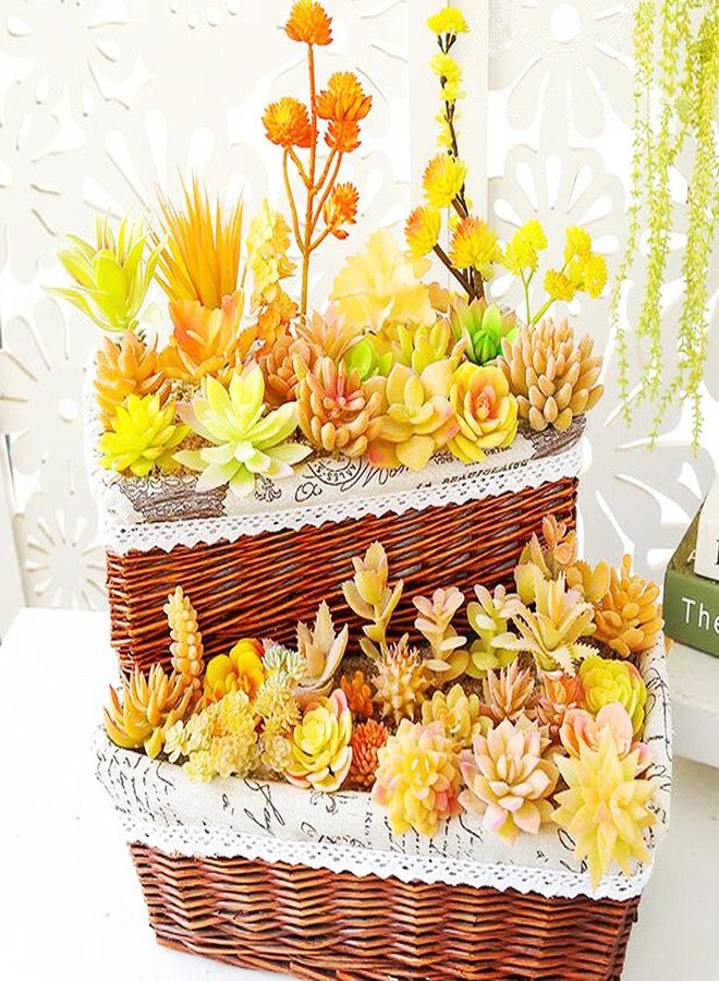 Cayway 10 PCS Artificial Succulents Picks, Yellow Artificial Succulent Plants, Faux Succulents Fake Succulent Bouquet String of Succulent Faux Succulents Floral Arrangement - Image 5