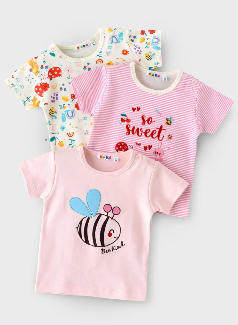 Boo Boo BooBoo Kids Garden Range 3 Pk Tees