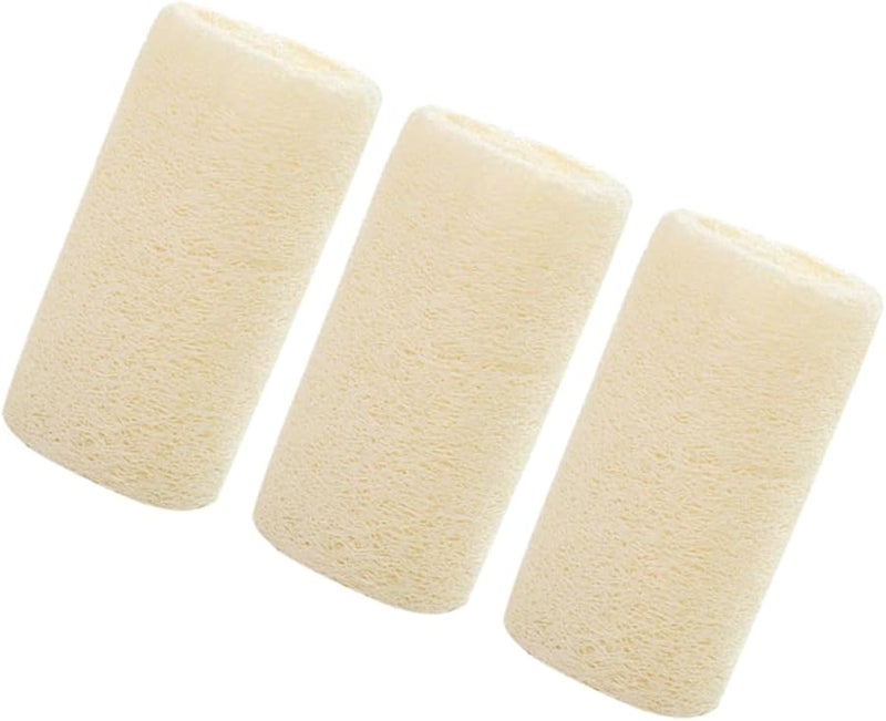 Natural Loofah Bath Sponge Set of 3 Exfoliating Body Scrubber for All Skin Types - Image 2