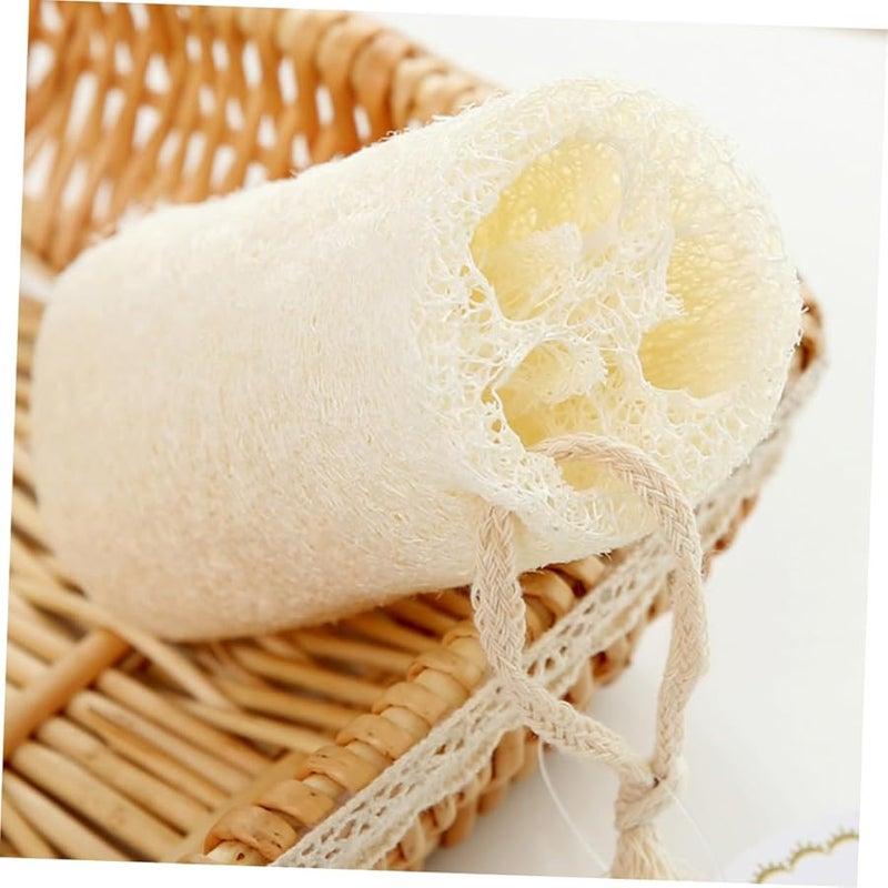 Natural Loofah Bath Sponge Set of 3 Exfoliating Body Scrubber for All Skin Types - Image 4