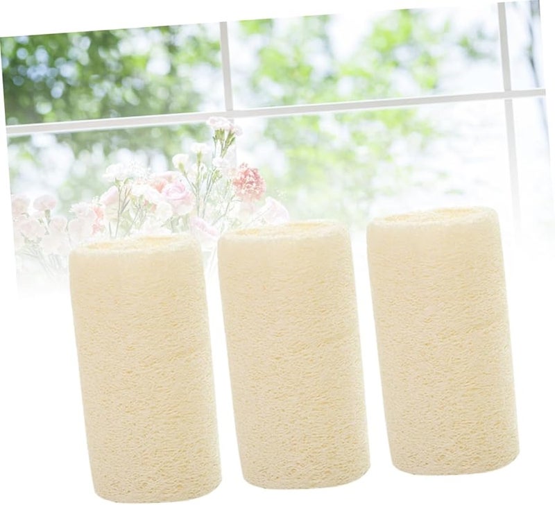 Natural Loofah Bath Sponge Set of 3 Exfoliating Body Scrubber for All Skin Types - Image 5