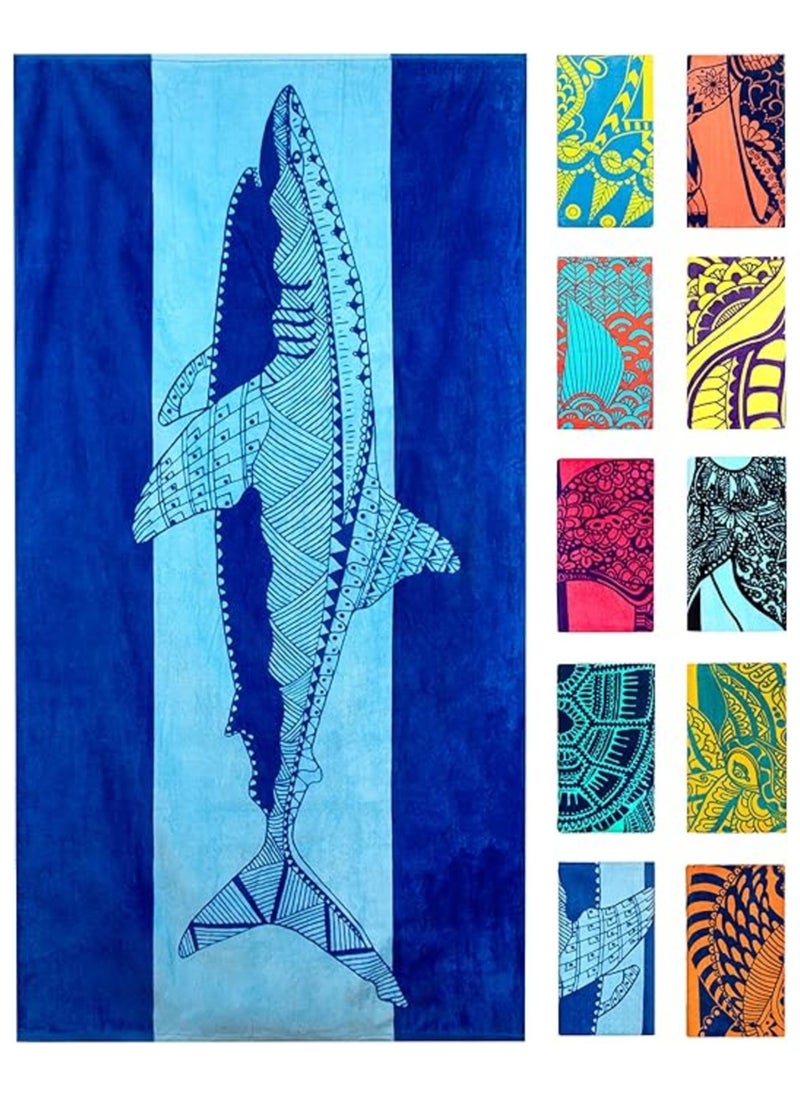 Generic Oversized Beach Towel with A Cute Design, Quick Dry for Beach, Pool, Bath or Picnic Extra Large, XL (160x86 cm) Thick, Portable, Lightweight, High Absorbent for Adults Mens Women  - Image 1