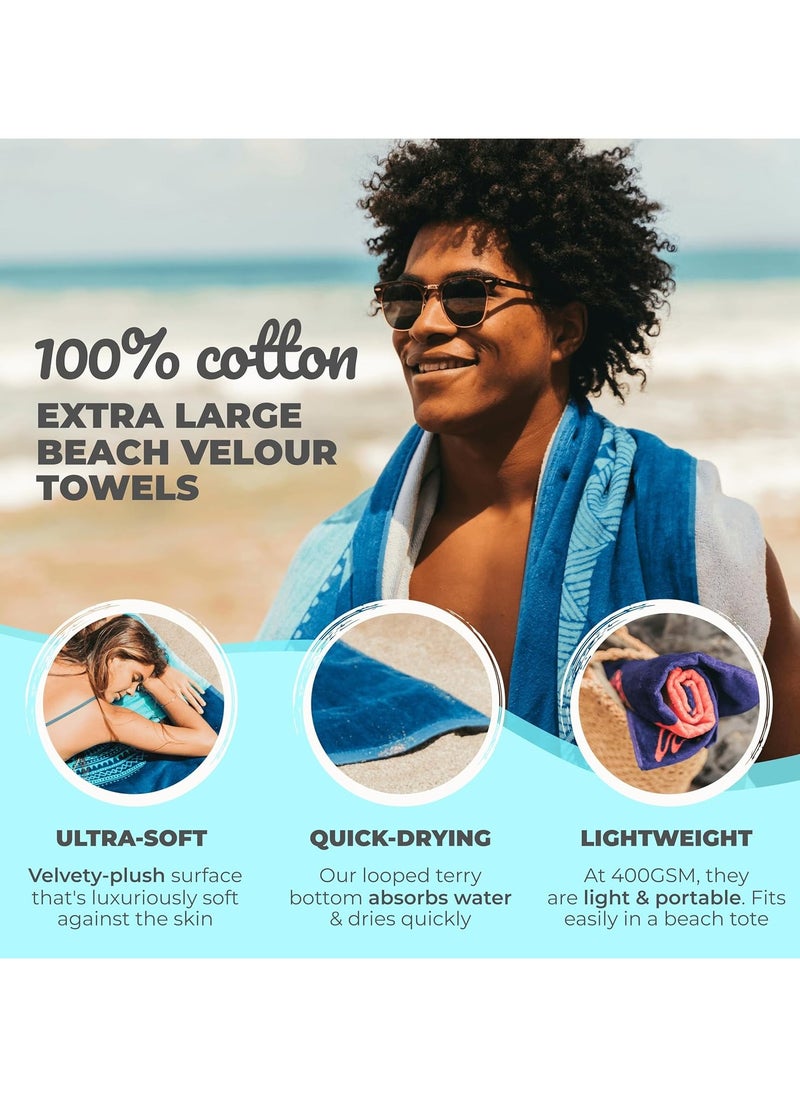 Generic Oversized Beach Towel with A Cute Design, Quick Dry for Beach, Pool, Bath or Picnic Extra Large, XL (160x86 cm) Thick, Portable, Lightweight, High Absorbent for Adults Mens Women  - Image 2