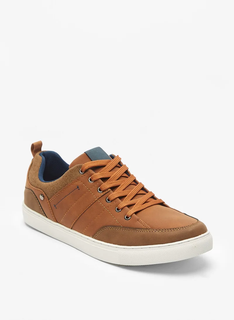 LBL by Shoexpress Mens Paneled Casual Sneakers with Lace-Up Closure