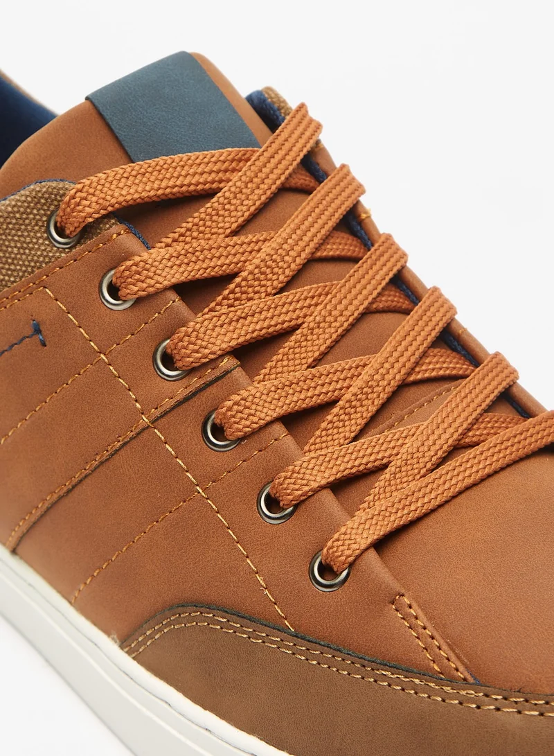 LBL by Shoexpress Mens Paneled Casual Sneakers with Lace-Up Closure