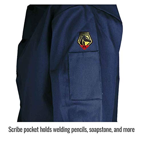 Black Stallion REVCO - FN9-30C-M FN9-30C 30" 9oz. Navy FR Cotton Welding Jacket, Large (Medium) - Image 5