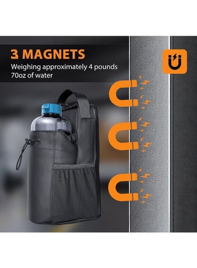 Magnetic Insulated Water Bottle Carrier Bag, Portable Water Bottle Holder with Adjustable Strap, Waterproof Sling Bag with Multi-Pockets for Hiking, Gym, Travel - Image 2