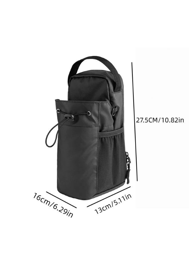 Magnetic Insulated Water Bottle Carrier Bag, Portable Water Bottle Holder with Adjustable Strap, Waterproof Sling Bag with Multi-Pockets for Hiking, Gym, Travel - Image 3