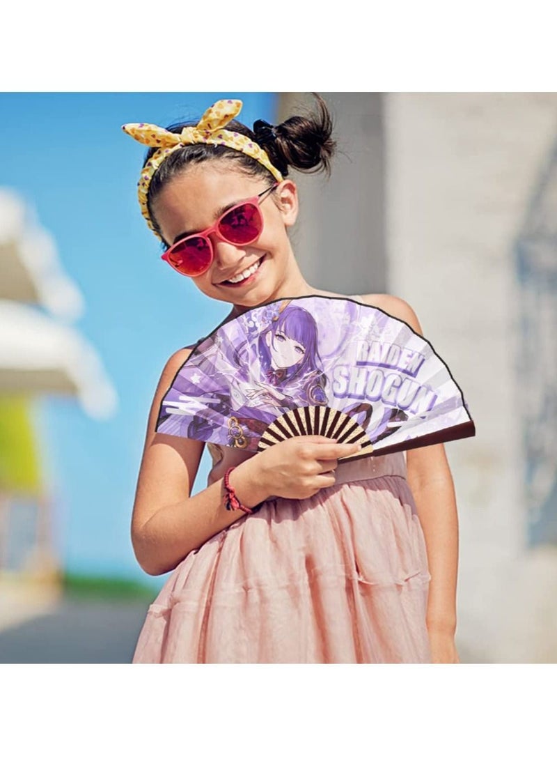 KASTWAVE Folding Paper Fan Set of 2 Handheld Fans Chinese Silk Fans for Dancing Wedding Party Festivals Props Decoration - Image 3