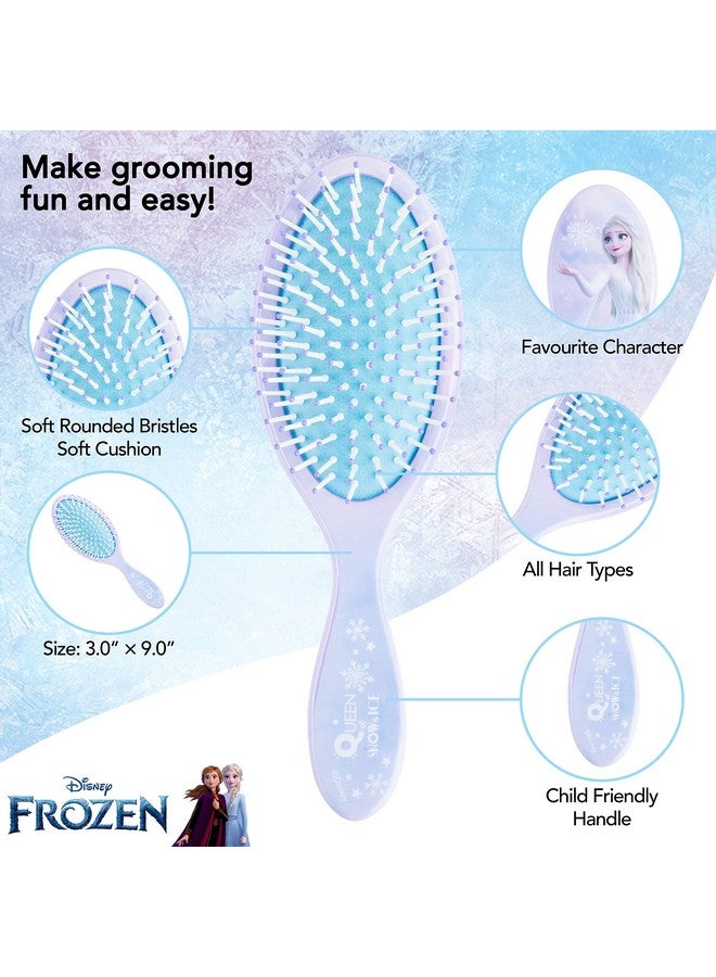 Luv Her Frozen Princess Elsa 5 Pcs Hair Accessory Set 1 Hair Brush + 4 Scrunchies For Girls. Detangling Brush And Elastic Hair Ties. - Image 4