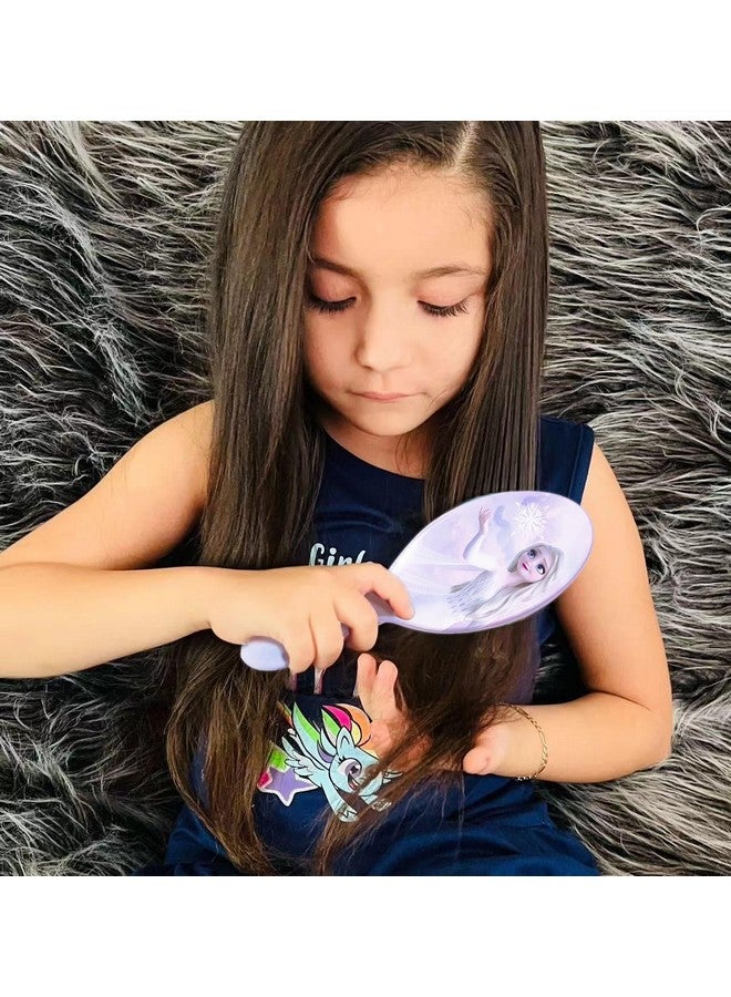 Luv Her Frozen Princess Elsa 5 Pcs Hair Accessory Set 1 Hair Brush + 4 Scrunchies For Girls. Detangling Brush And Elastic Hair Ties. - Image 3