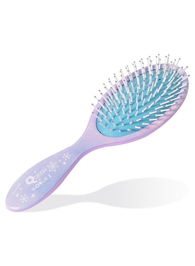 Luv Her Frozen Princess Elsa 5 Pcs Hair Accessory Set 1 Hair Brush + 4 Scrunchies For Girls. Detangling Brush And Elastic Hair Ties. - Image 2