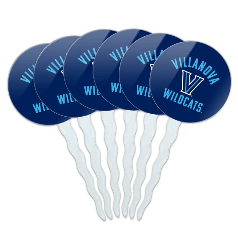 GRAPHICS & MORE Villanova University Wildcats Cupcake Picks Toppers Decoration Set of 6 - Image 1