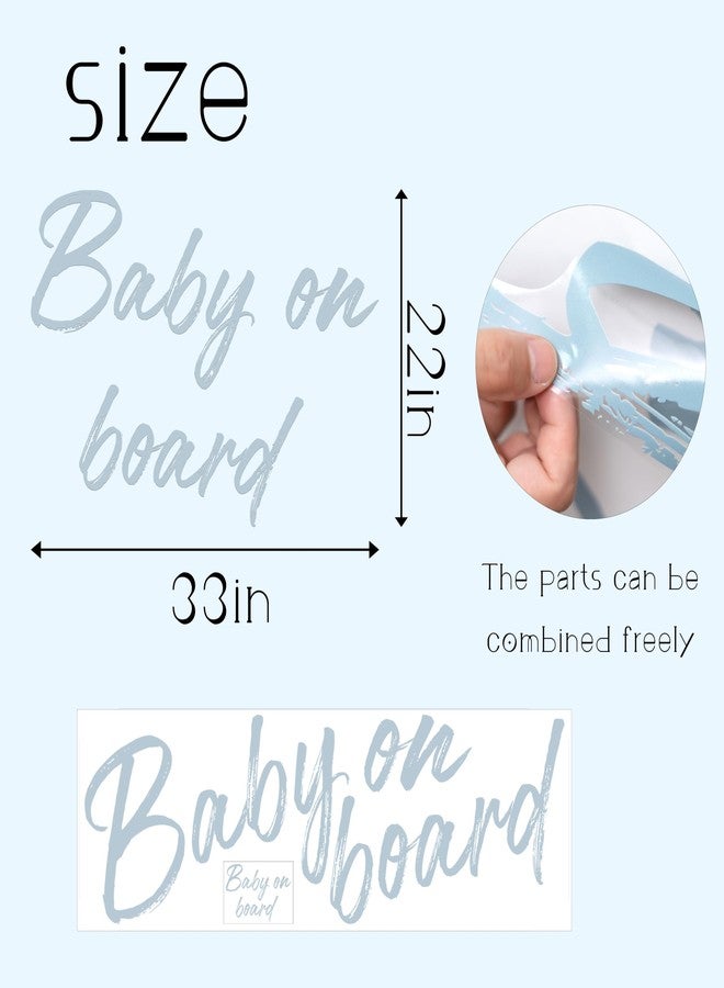Capiont Baby On Board Decal - Baby Shower Party Decorations,Gender Reveal Party Decor Decals,Photography Background Decal (Blue Baby on Board) - Image 2