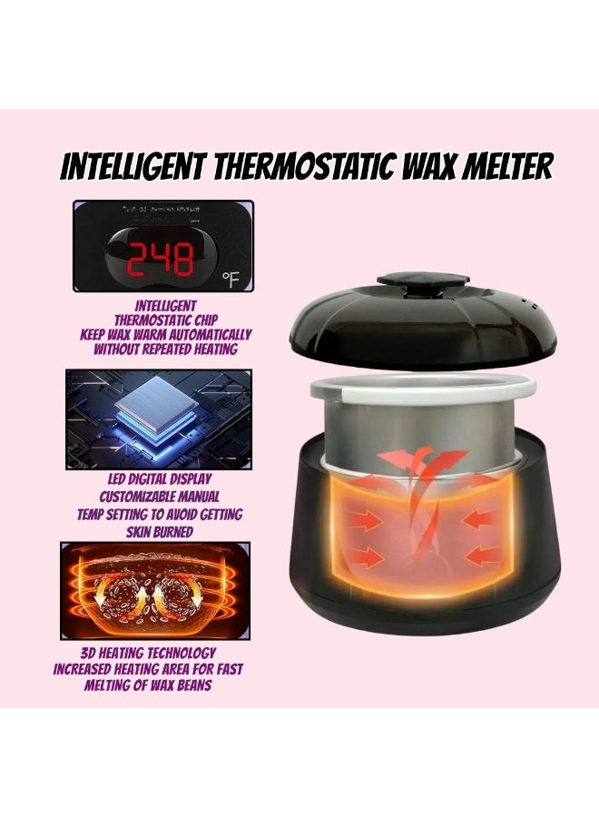 كونسونج بيوتي waxing kit for women,digital screen wax warmer for hair removal,easy to use wax melt warmer,wax pot heater with 100gram wax beans,brazilian wax,silico - Image 5