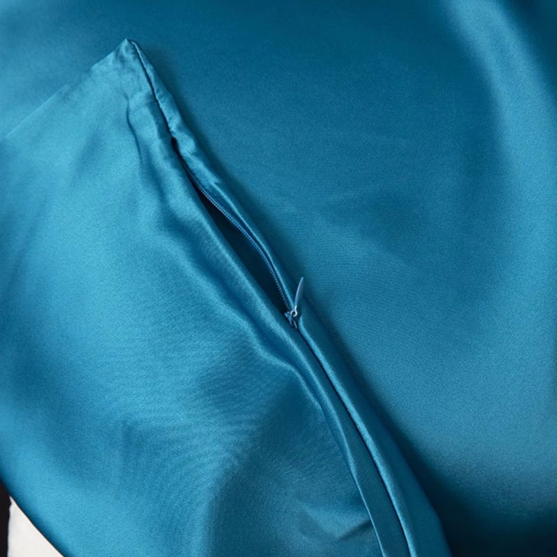 ROSEWARD Mulberry Silk Pillowcase for Hair and Skin Made in USA  22 Momme King Size Silk Pillow Cases with Zipper  100% Silk  Anti Aging  Anti Acne  1 Pc 20""x36"" (King  Peacock Blue) - Image 4