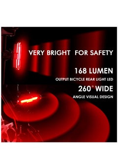 Excefore Bike Tail Light 168 Lumens Super Bright Red/Blue Bicycle Light 500mah Lithium Battery Rear Bike Light USB C Rechargeable 5 Modes Waterproof Safety for Mountain Cycling Taillights, and Road Bike  - Image 3