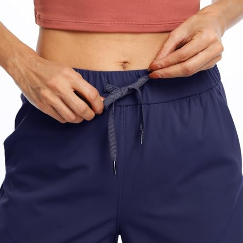 Willit Womens Athletic Hiking Running Shorts for Women Yoga Workout Gym Quick Dry Shorts with Pockets Blue M - Image 5