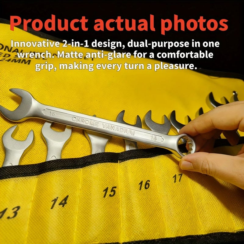 Matte Dual Purpose Wrench 8mm Industrial Grade Vanadium Steel Combination Tool - Image 2