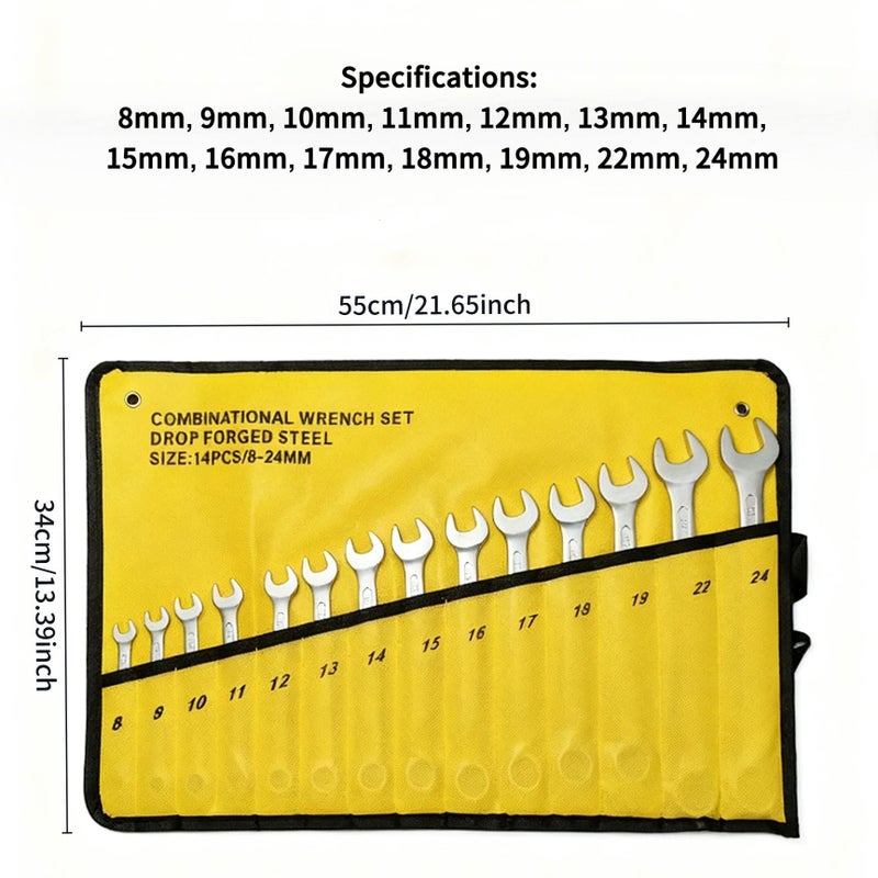 Matte Dual Purpose Wrench 8mm Industrial Grade Vanadium Steel Combination Tool - Image 5
