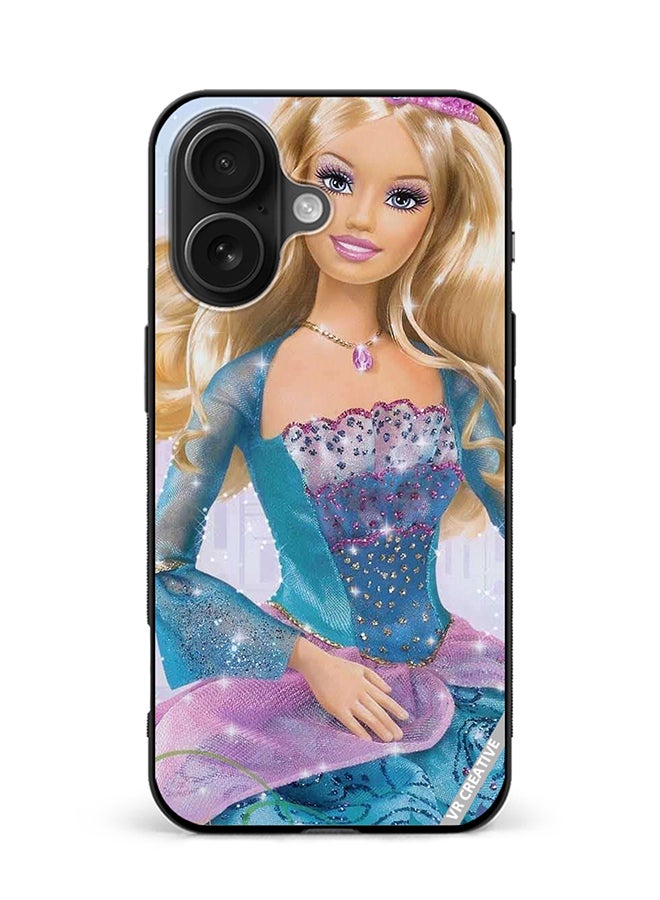 VR CREATIVE Protective Case Cover For Apple iPhone 16 Blue Barbie Design Multicolour
