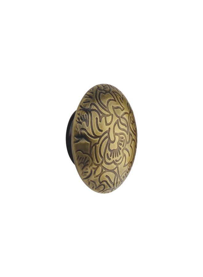 HOBKNOBS Antique Brass Carved Design Cabinet Drawers/Kitchen Door Pull Handle Knobs - Goldish Brown... - Image 1