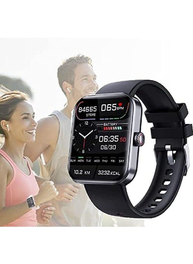 bluetooth fashion smart watch, F57L blood glucose monitoring smart watch, F57L smart watch, heart rate and blood pressure bluetooth fashion smart watch (black) - Image 1