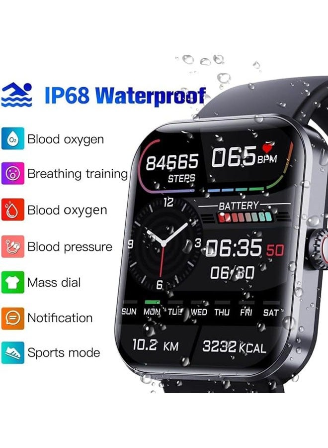 bluetooth fashion smart watch, F57L blood glucose monitoring smart watch, F57L smart watch, heart rate and blood pressure bluetooth fashion smart watch (black) - Image 5