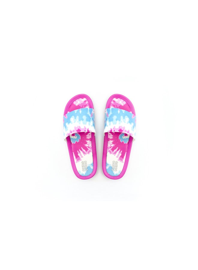 CUBS Tie Dyed Everyday Wear Eco-Friendly Pvc Slides For Kids Lightweight Easy To Wash And Anti-Slip Soles - Image 4