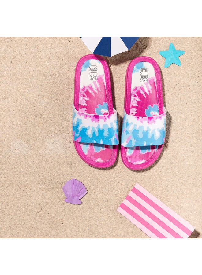 CUBS Tie Dyed Everyday Wear Eco-Friendly Pvc Slides For Kids Lightweight Easy To Wash And Anti-Slip Soles - Image 3